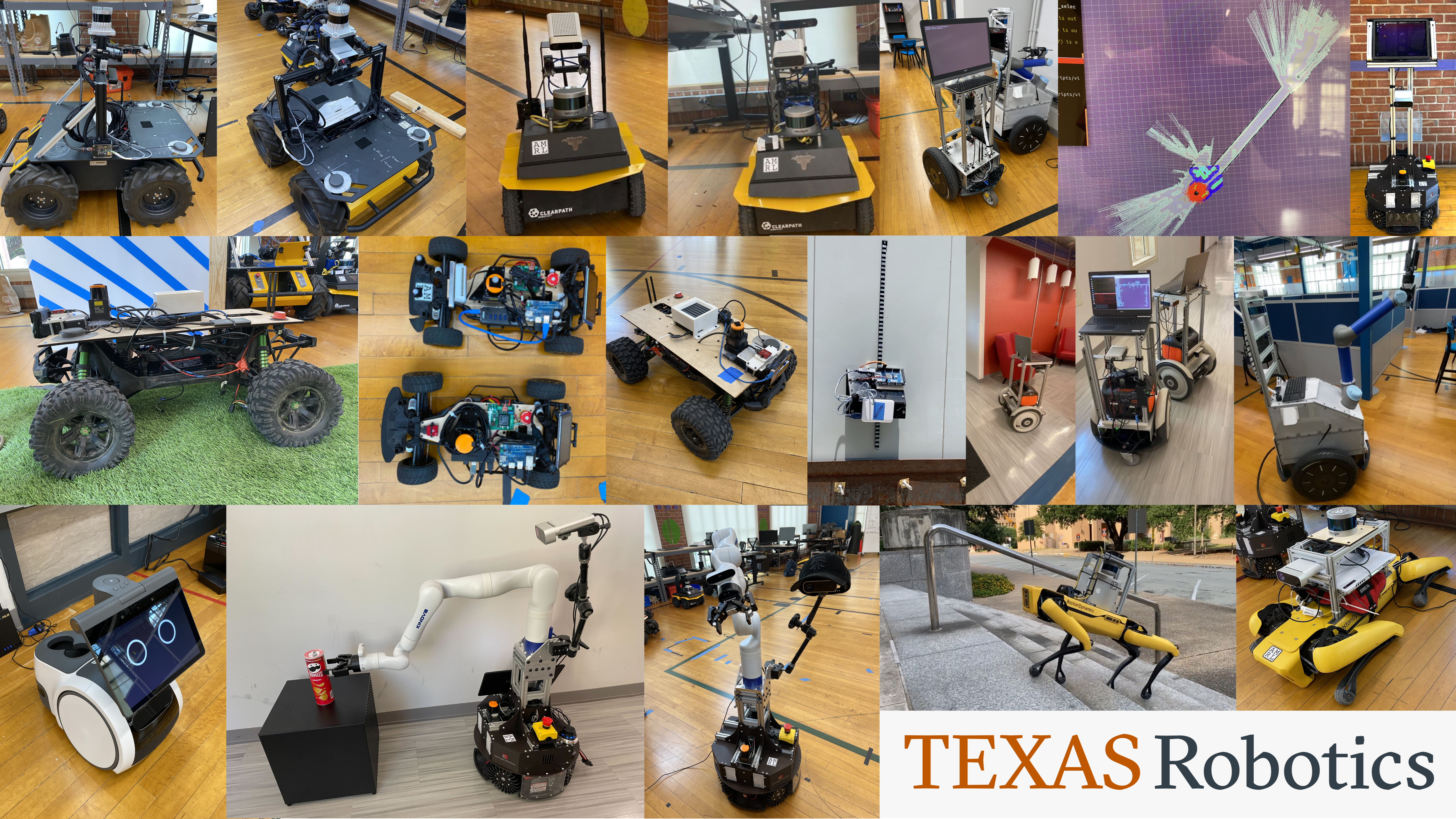 Images showcasing various research robots